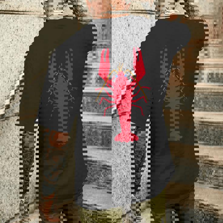 アメリカザリガニ_エビガニ_ザリガニ メンズTシャツ バックプリント 彼への贈り物