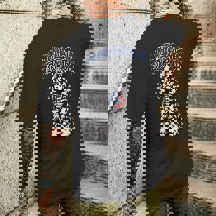 アメリカンコッカーアイコン愛国コッカースパニエル メンズTシャツ バックプリント 彼への贈り物