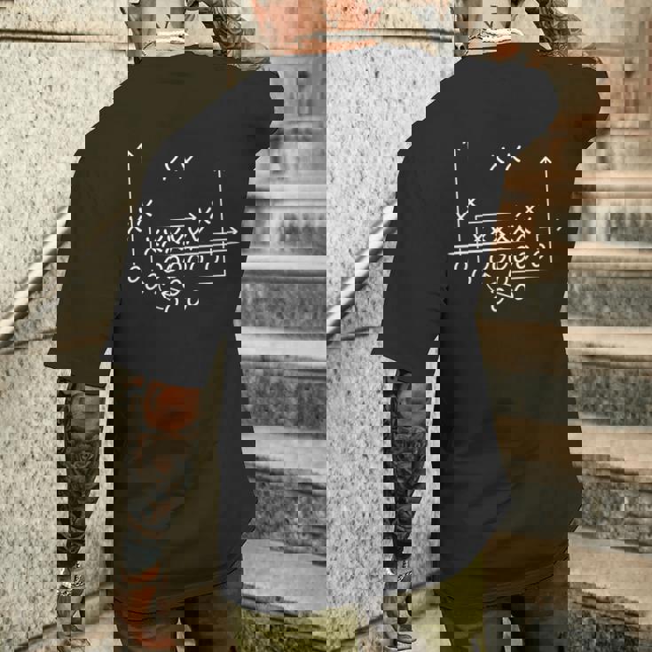 アメリカンフットボールプレイフォーメーションルート 長袖tシャツ メンズTシャツ バックプリント 彼への贈り物