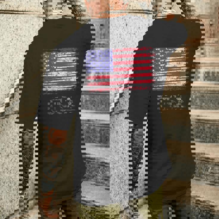 アメリカ国旗シャツ メンズ レディース キッズ 退役軍人の日 星条旗 メンズTシャツ バックプリント 彼への贈り物