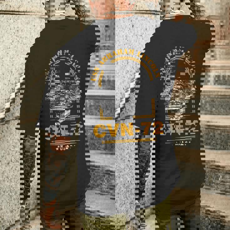 アメリカ海軍航空母艦 Cvn-72 エイブラハム・リンカーン Uss Abraham Lincoln メンズTシャツ バックプリント 彼への贈り物