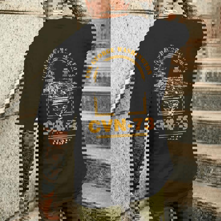 アメリカ海軍航空母艦 Cvn-73 ジョージ・ワシントン Uss George Washington メンズTシャツ バックプリント 彼への贈り物