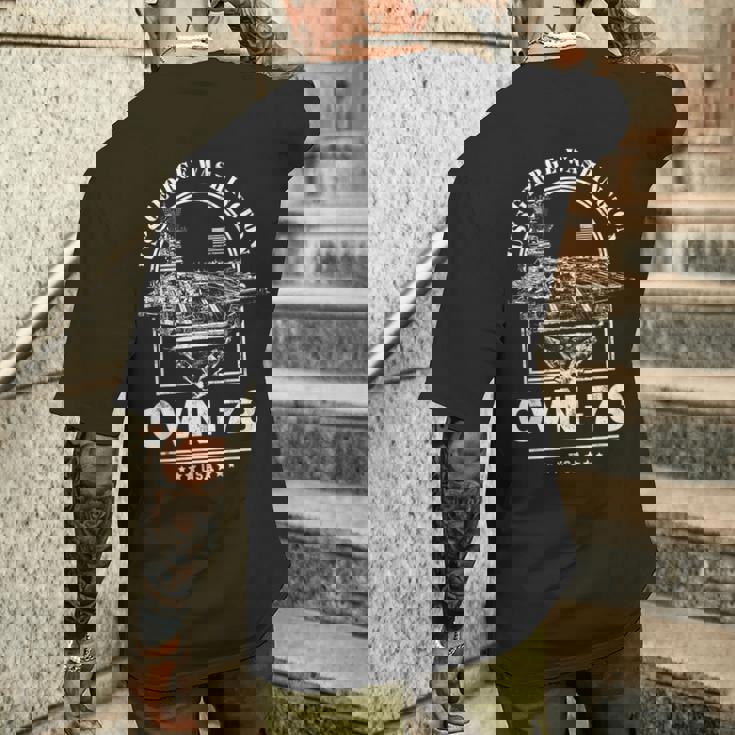 アメリカ海軍航空母艦 Cvn-73 ジョージ・ワシントン Uss George Washington メンズTシャツ バックプリント 彼への贈り物