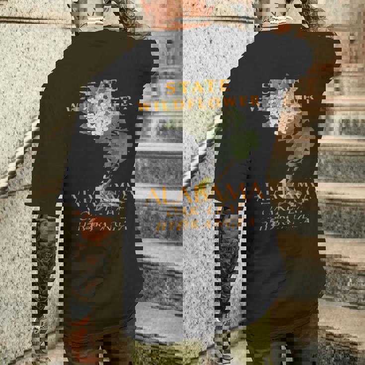 アラバマ準州ワイルドフラワー オークの葉のアジサイ メンズTシャツ バックプリント 彼への贈り物