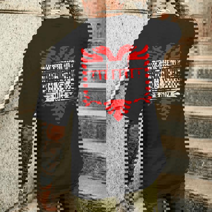 アルバニアブラッドアルバニアイーグル メンズTシャツ バックプリント 彼への贈り物