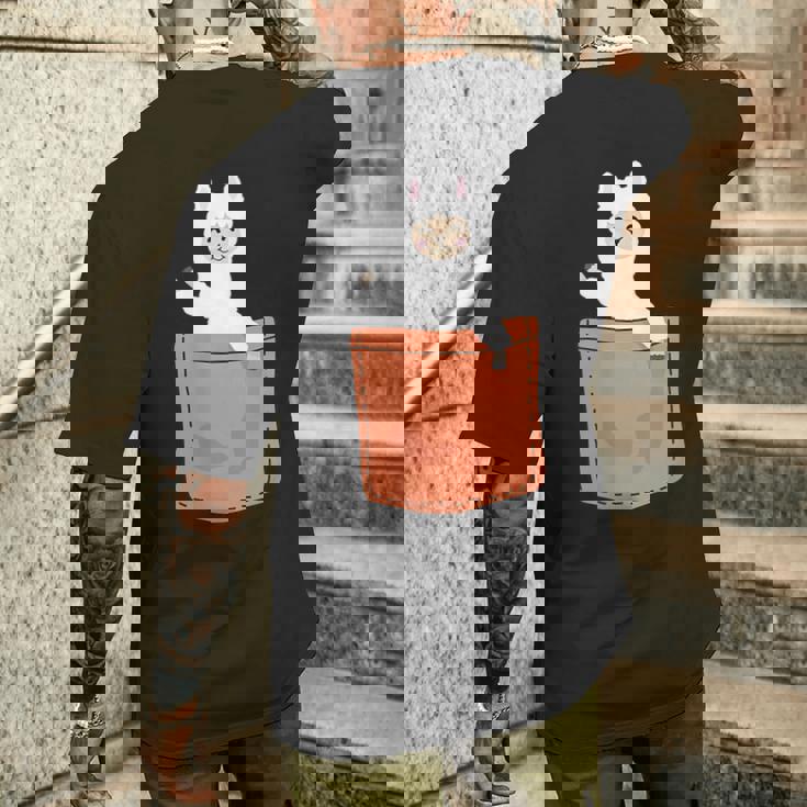 アルパカ 胸ポケット Pako Lama Huacaya アルパカ ブリーダー アルパカ メンズTシャツ バックプリント 彼への贈り物