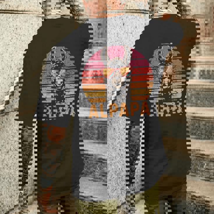 アルパパ アルパカ ラマ お父さんになる お父さん 新しいお父さん メンズTシャツ バックプリント 彼への贈り物