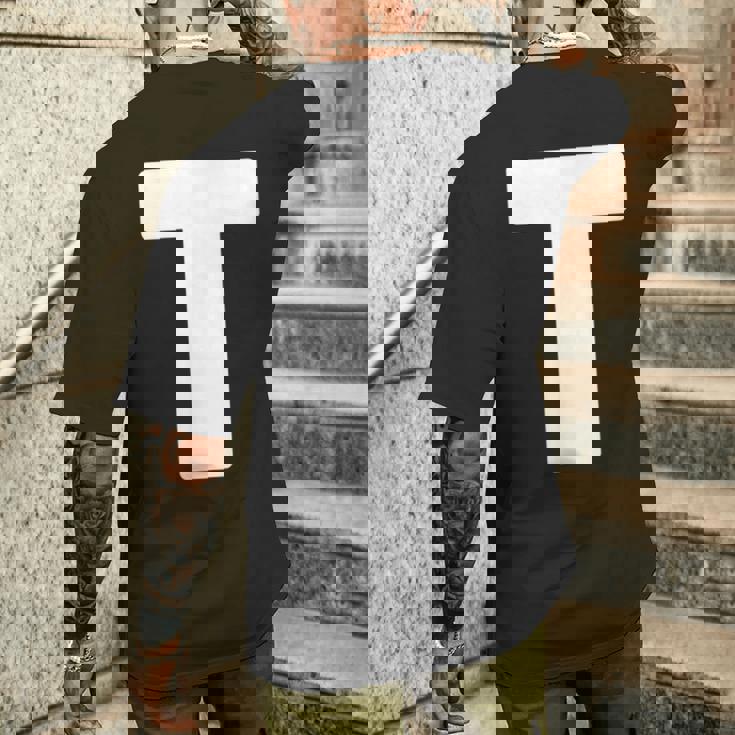 アルファベット大文字 モノグラム イニシャル メンズTシャツ バックプリント 彼への贈り物