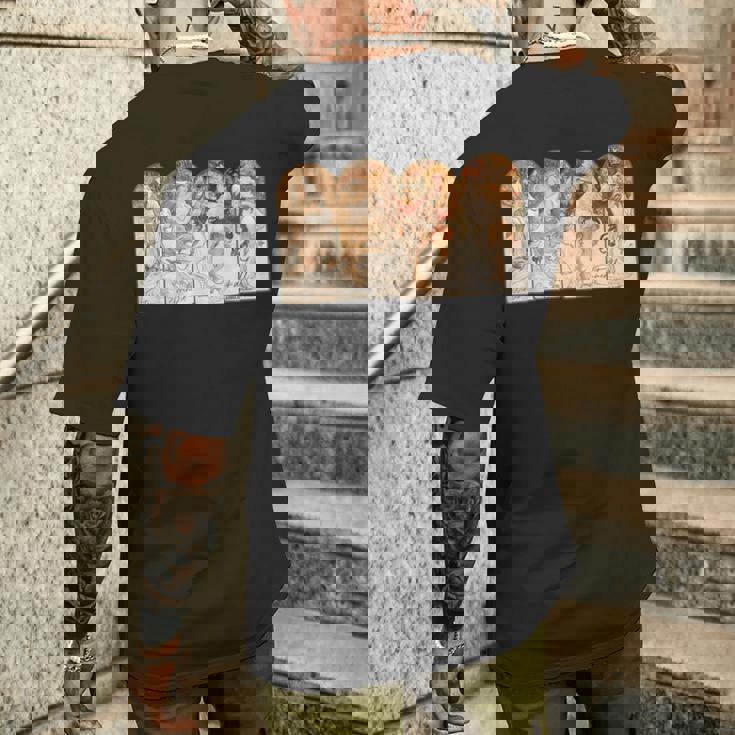 アルフォンス・マリア・ミュシャの季節 メンズTシャツ バックプリント 彼への贈り物