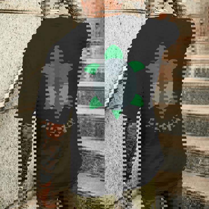 アロハ ハワイ ハワイアン 亀 海 動物 ビーチ キッズ ボーイズ クール メンズTシャツ バックプリント 彼への贈り物