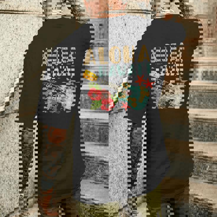 アロハ ハワイアン ウクレレ メンズTシャツ バックプリント 彼への贈り物