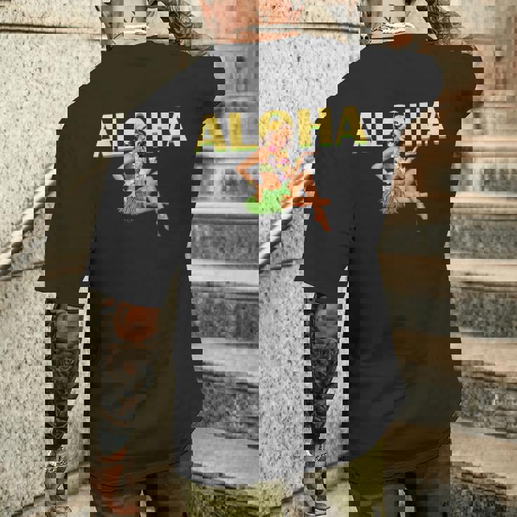 アロハ ハワイアン レトロ ヴィンテージ ピンナップガール ハワイ メンズTシャツ バックプリント 彼への贈り物