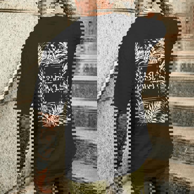 アロハ メイド トロピカル ヤシの木 ハワイ メンズTシャツ バックプリント 彼への贈り物