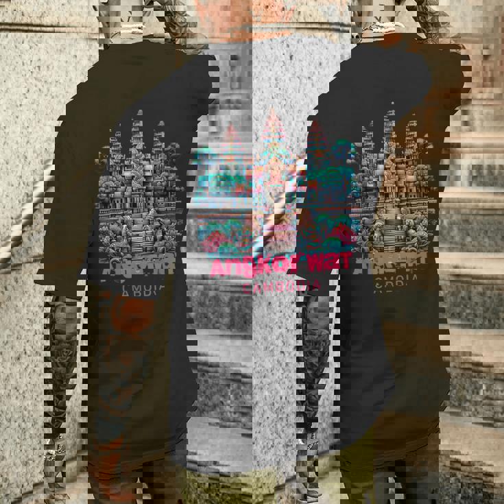 アンコールワット ヒンドゥー教寺院 シェムリアップ カンボジア メンズTシャツ バックプリント 彼への贈り物