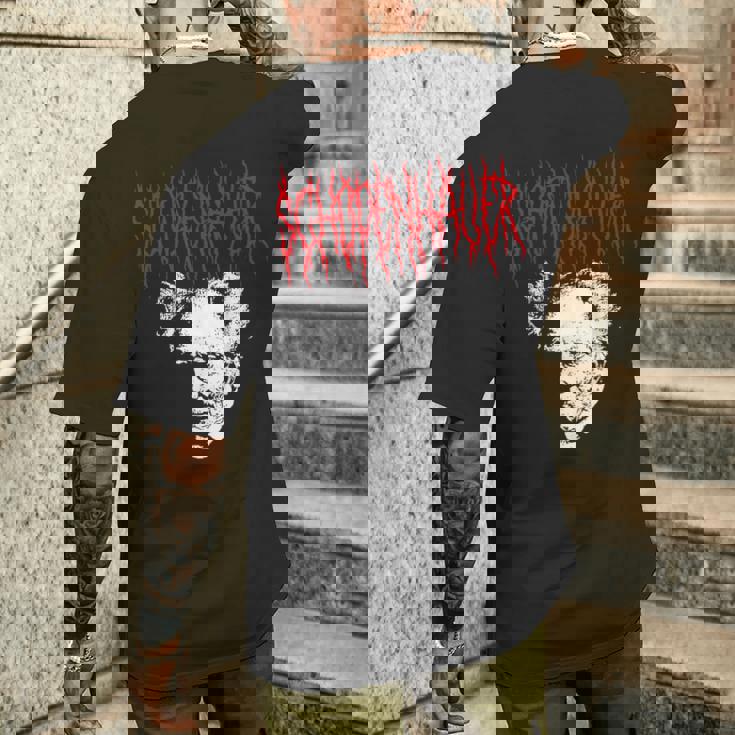 アーサー・ショーペンハウアー デスメタルスタイル 哲学 デザイン メンズTシャツ バックプリント 彼への贈り物