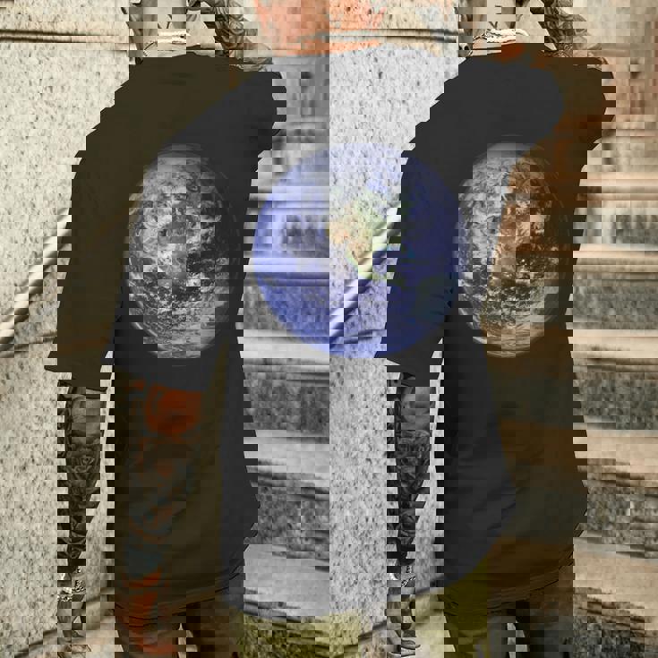 アースプラネット 地球 北米 平球 宇宙雲 メンズTシャツ バックプリント 彼への贈り物