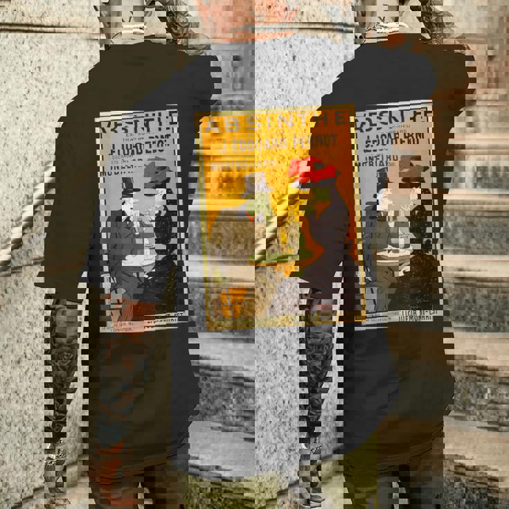 アールヌーボー アブサン ビクトリア朝 カップル テーブル メンズTシャツ バックプリント 彼への贈り物