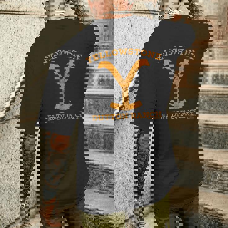 イエローストーン ダットンランチアンティーク調ロゴ メンズTシャツ バックプリント 彼への贈り物