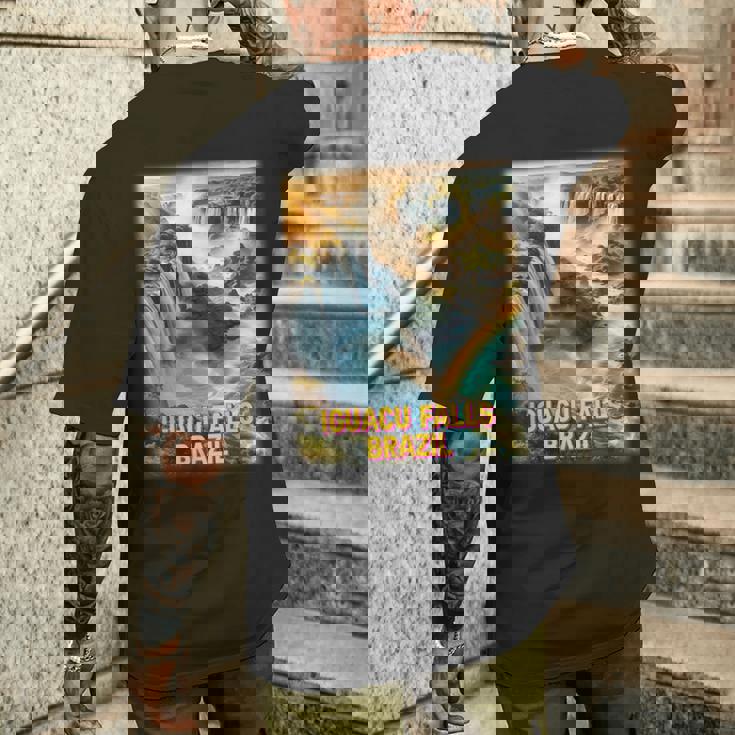 イグアスの滝 ブラジル シャツ イグアス国立公園 家族旅行 メンズTシャツ バックプリント 彼への贈り物