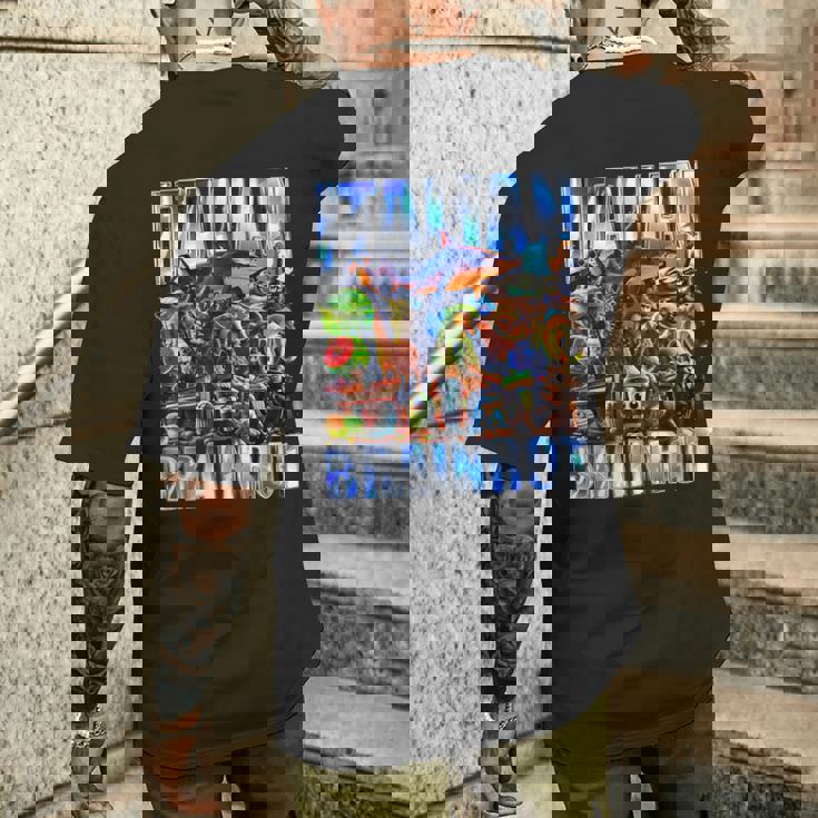 イタリア ブレイン ブートレッグ レトロ ミーム シャーク トラレロ トラララ メンズTシャツ バックプリント 彼への贈り物