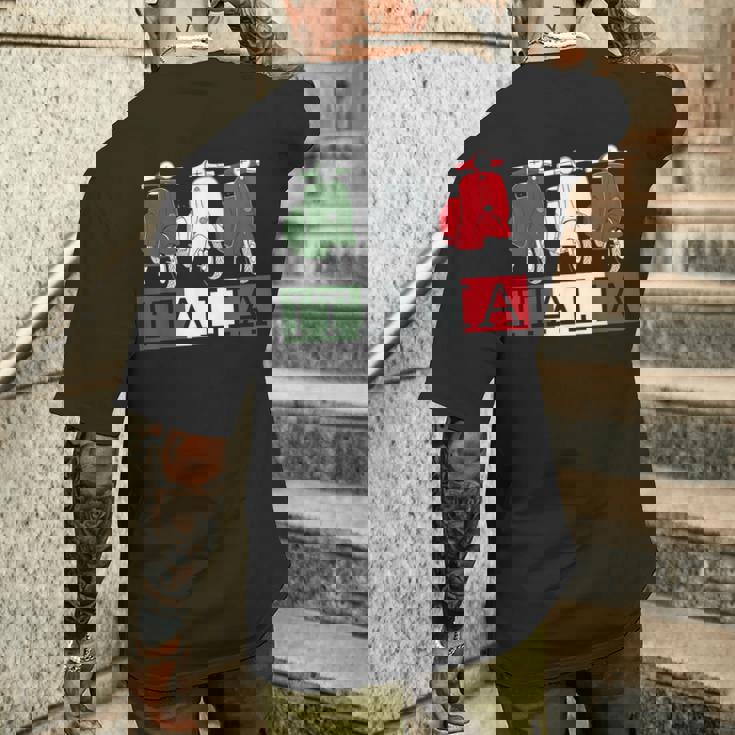 イタリア イタリア 国旗 スクーター ベスパ 原付ライダー お土産 ギフト メンズTシャツ バックプリント 彼への贈り物