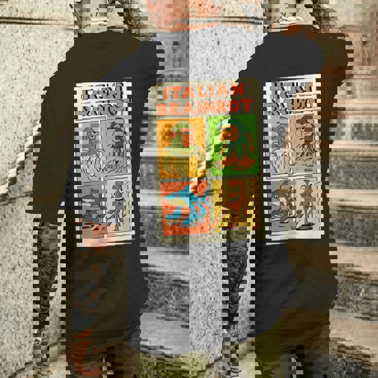 イタリアのブレインロットコミックポスター メンズTシャツ バックプリント 彼への贈り物