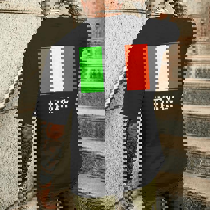 イタリアの国旗 メンズTシャツ バックプリント 彼への贈り物