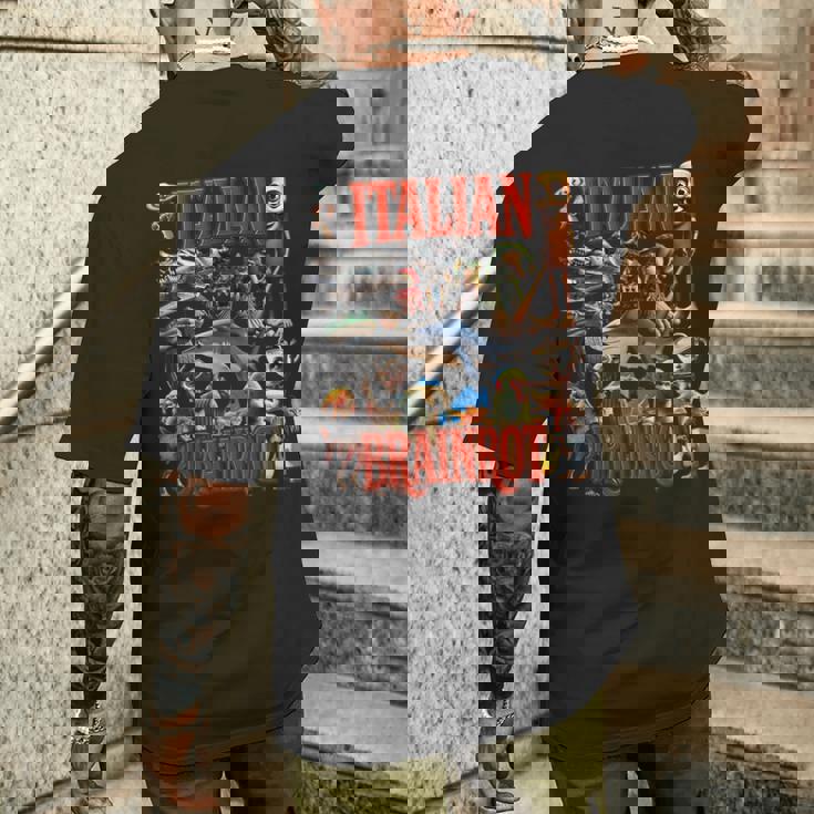 イタリアンブレイン レッド ウイルス ミーム マニア グラフィック メンズTシャツ バックプリント 彼への贈り物