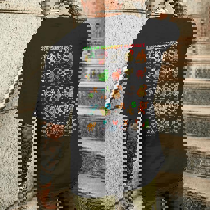 イタリアンブレインロットキャラクターの種類イタリアブレインロットアファベット メンズTシャツ バックプリント 彼への贈り物