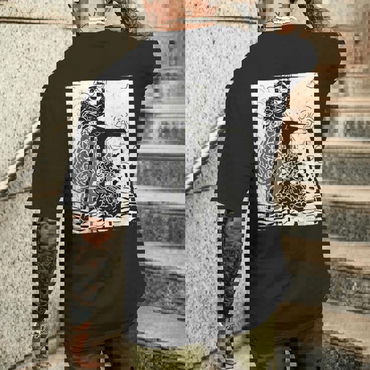 インドネシアのワヤン メンズTシャツ バックプリント 彼への贈り物