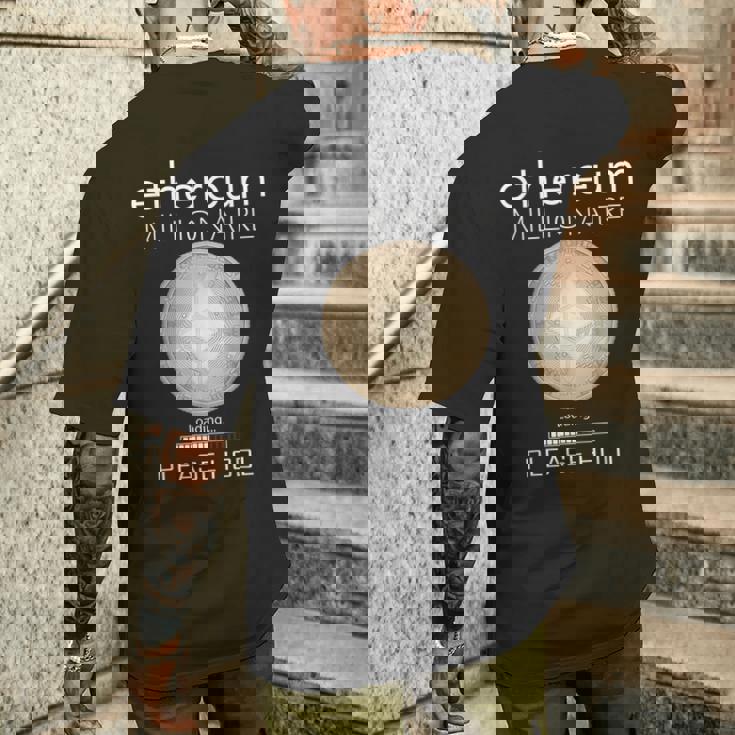 イーサリアム ミリオネール ローディング プリー・ホドル ファニー Eth 20 コイン メンズTシャツ バックプリント 彼への贈り物