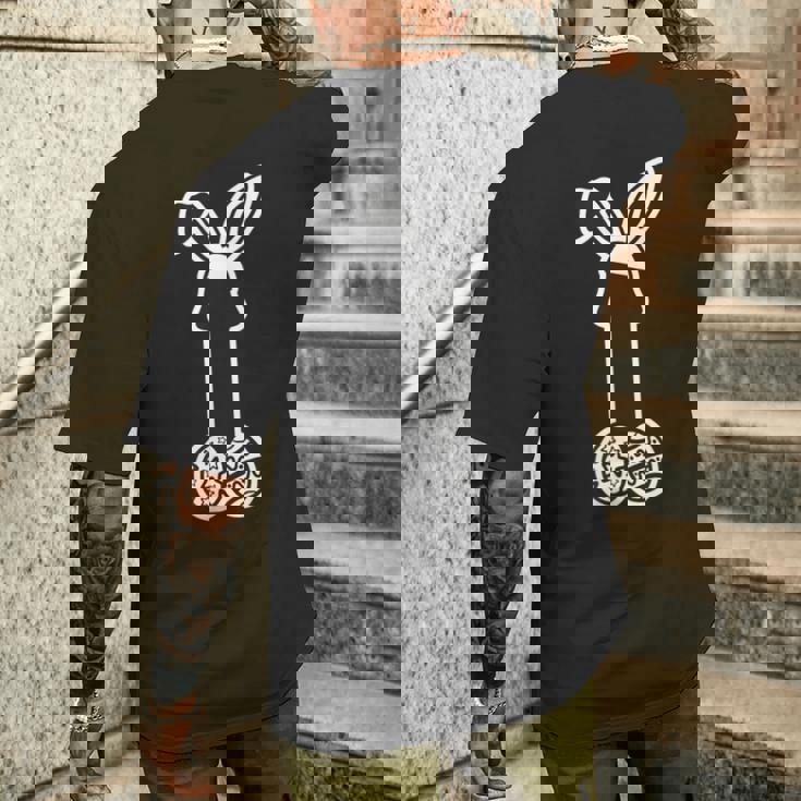 イースターエッグ付きの面白いイースターペニスウサギの耳。 メンズTシャツ バックプリント 彼への贈り物