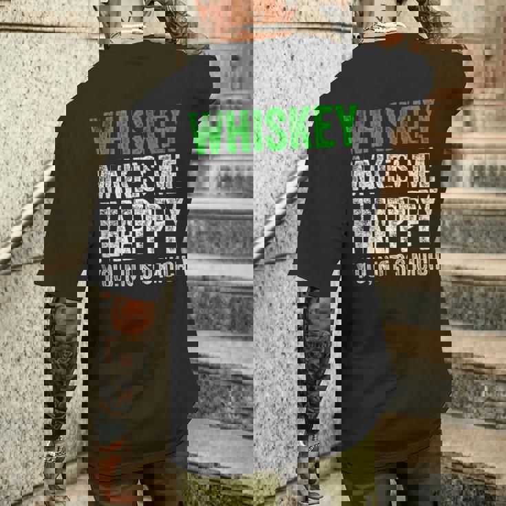 ウィスキーは私を幸せにします、You Noto Much ウイスキー メンズTシャツ バックプリント 彼への贈り物