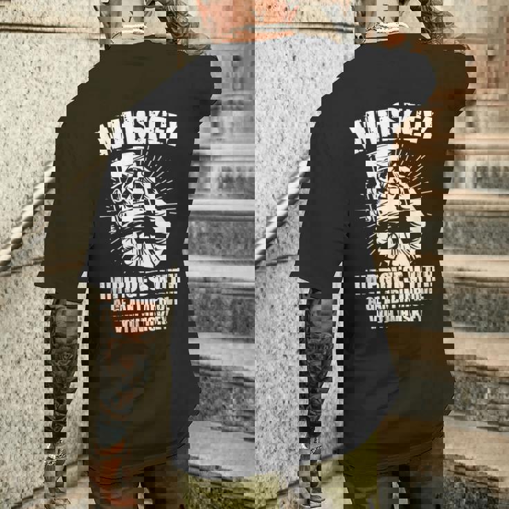 ウイスキー 年齢に合わせて改善 ウイスキーで改善 メンズTシャツ バックプリント 彼への贈り物