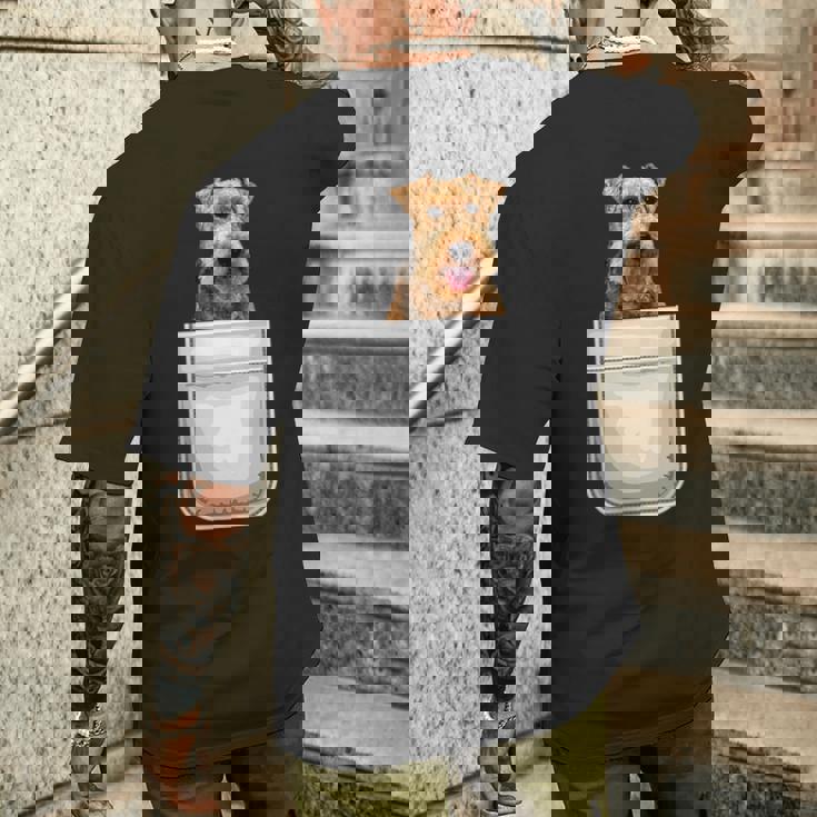 ウェルシュテリア パピー ドッグ ポケット入り メンズTシャツ バックプリント 彼への贈り物