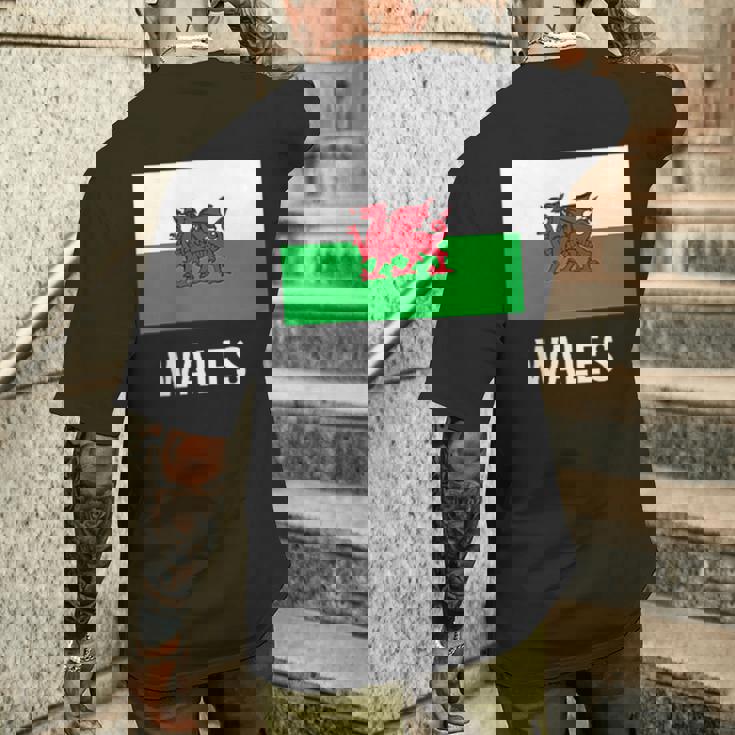 ウェールズのウェールズの旗 メンズTシャツ バックプリント 彼への贈り物