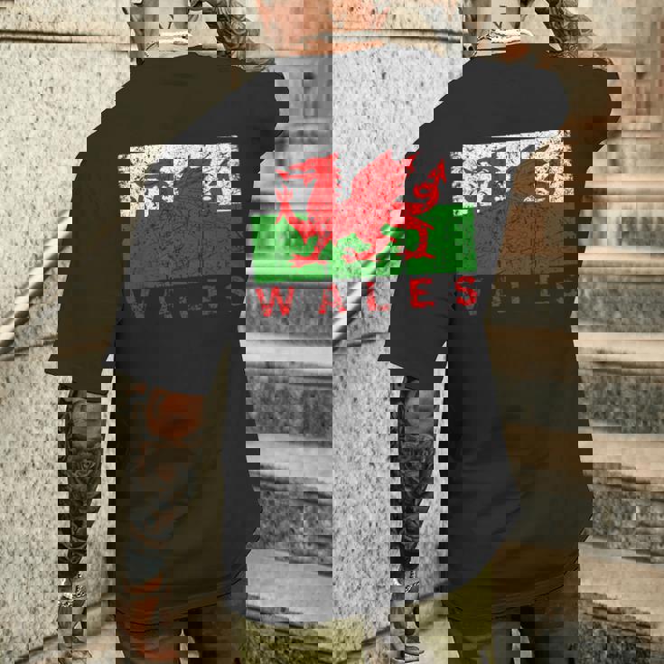 ウェールズ国旗 ウェールズ ドラゴン アンティーク調 メンズ レディース キッズ メンズTシャツ バックプリント 彼への贈り物