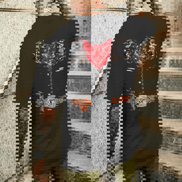 ウエスタン保安官 カウボーイベスト ハロウィンコスチューム メンズTシャツ バックプリント 彼への贈り物