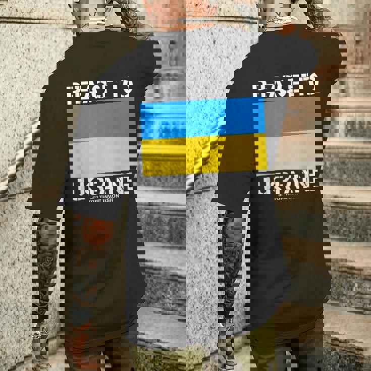 ウクライナへの平和 侵略を止めましょう。 メンズTシャツ バックプリント 彼への贈り物