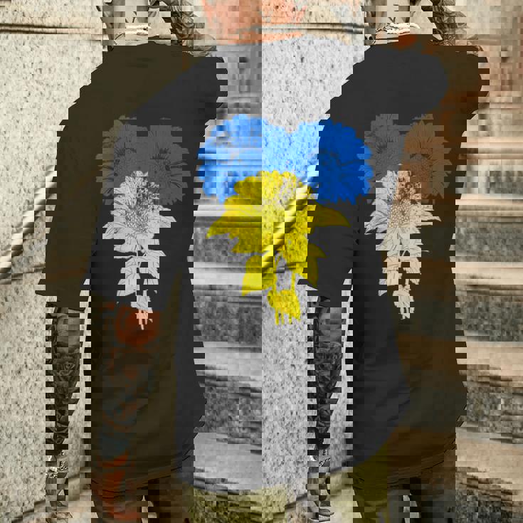 ウクライナ国旗 ひまわり ヴィンテージ ウクライナ支援 ウクライナ メンズTシャツ バックプリント 彼への贈り物