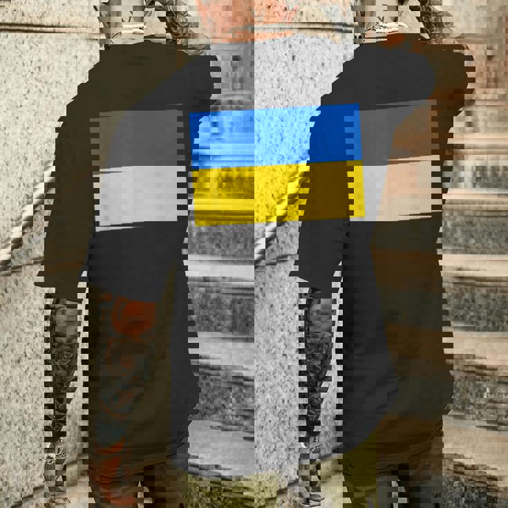 ウクライナ国旗デザイン メンズTシャツ バックプリント 彼への贈り物
