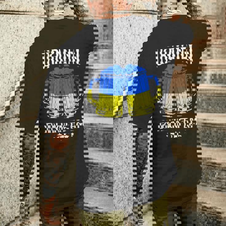 ウクライナ国旗ビール ウクライナ飲酒チーム メンズTシャツ バックプリント 彼への贈り物