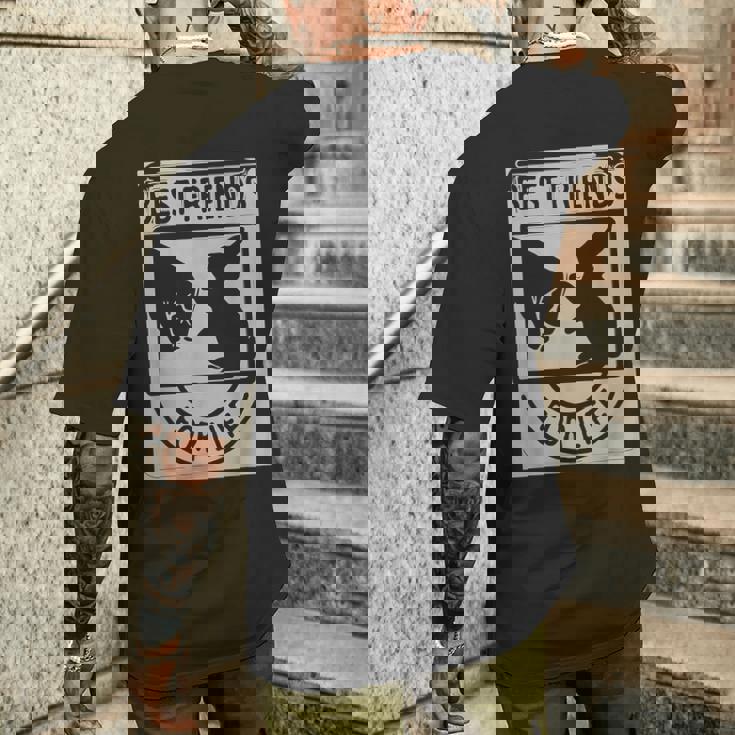 ウサギの親友 ライフ ペットギフト メンズTシャツ バックプリント 彼への贈り物