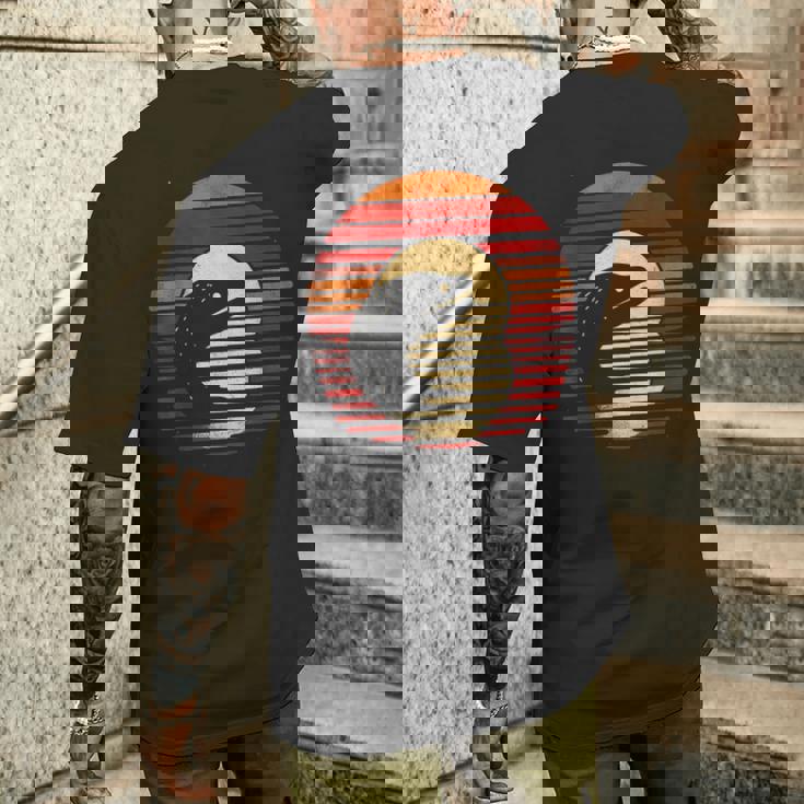 ウツボ サンセット レトロスタイル サファリ ヴィンテージ 70年代 釣り メンズTシャツ バックプリント 彼への贈り物