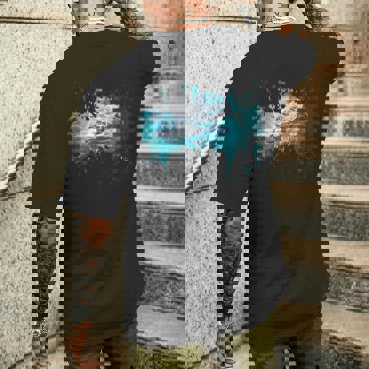 メンズ ウミガメ 風景 亀 メンズTシャツ バックプリント 彼への贈り物