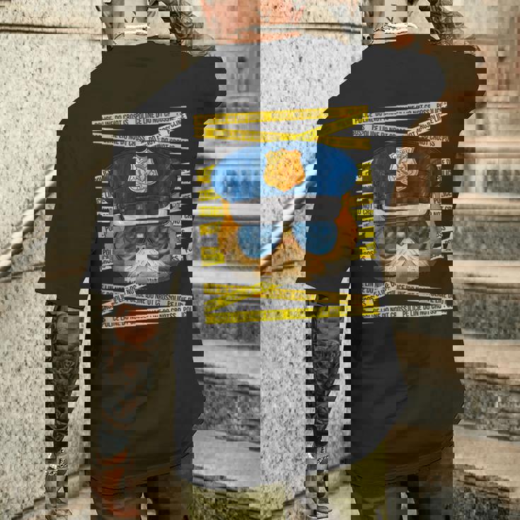 エキゾチック ショートヘア 警察官 警察官 面白い 警察 猫 メンズTシャツ バックプリント 彼への贈り物