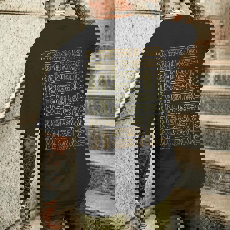 エジプトの象形文字tシャツ-古代エジプト メンズTシャツ バックプリント 彼への贈り物