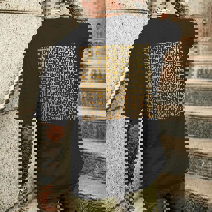 エジプトヒエログリフ ファラオ語 古代エジプト メンズTシャツ バックプリント 彼への贈り物