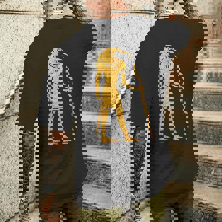 エジプトヒエログリフ ファラオ語 古代エジプト メンズTシャツ バックプリント 彼への贈り物