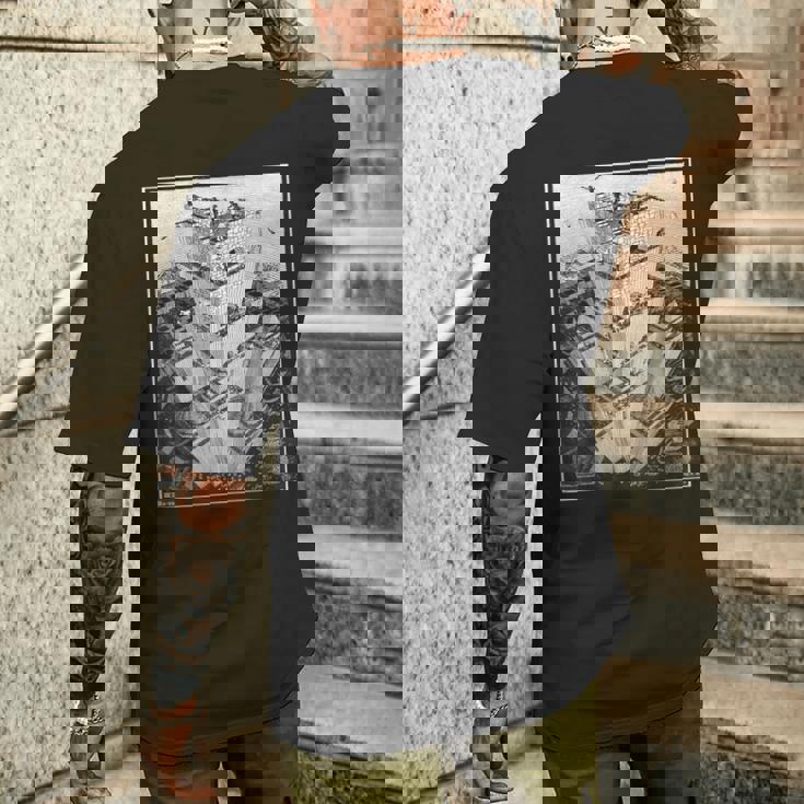 エッシャーのバベルの塔 メンズTシャツ バックプリント 彼への贈り物